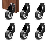 Diakey Lot de 6 roues de portail anti-affaissement, roulettes latérales de 5 cm pour bas de porte, roues de meubles, kit de matériel de roulement pour clôture, cour, ferme, noir