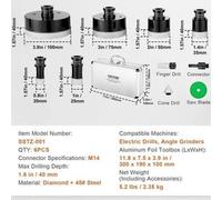 Diamantboorbit Set - Ensemble de 6 tranchesuses diamantées - Pour carrelage et maçonnerie - Avec mallette de rangement