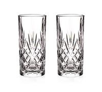 DIAMANTE Chatsworth Hi Ball Lot de 2 gobelets en verre | Parfait pour G&T, verre à eau et cocktails, verre en cristal de qualité supérieure, gobelet en verre