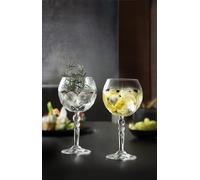 DIAMANTE Lot de 2 Verres à gin Copa « Mixologist » en Cristal, Parfaits pour Les Cocktails, Coffret Cadeau Bordeaux