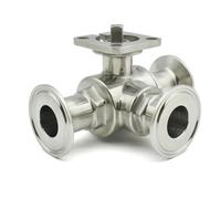 Diamètre du tuyau 3/4 "1" 1-1/4 "1-1/2" 2 "SS304, robinet à bille pneumatique sanitaire rapide à trois voies en acier inoxydable, robinet à bille de Type T/L(SUS316L,T-PORT_25MM FERRULE 50.5)
