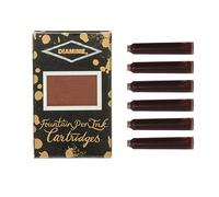 Diamine Flacon Cartouches d'encre 6 de Petite Taille Internationale Marron Chocolat