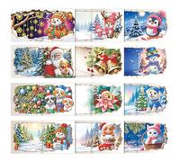 Diamond Art Lot de 12 cartes de Noël 5D à faire soi-même avec enveloppes pour anniversaire, Action de grâce, Halloween, Noël, travaux manuels, cadeau #4