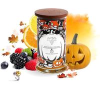 Diamond Empire Happy Halloween avec bijoux surprise à l'intérieur (bijou surprise d'une valeur allant jusqu'à 2 500 £) Bougie d'Halloween à 2 mèches Durée de combustion jusqu'à 120 h (bague R/S)