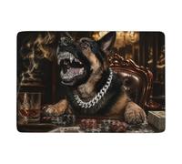 Diamond Grill German Shepherd Tapis 150 x 100 cm, Doux et Antidérapant | Tapis intérieur doux pour une ambiance cocooning, avec dos à points PVC antidérapants; pour chambre et salon