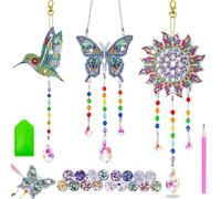 Diamond Painting Carillon à Vent, Attrape Soleil Peinture Diamant, Diaman-t Peinture Attrape-Soleil, DIY Diama-nt Peintur-e Carillon à Vent, 5D Dia-mant Pein-ture Attrape-Soleil, pour Jardin, Véranda