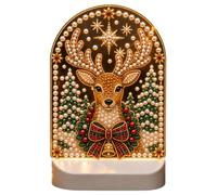 Diamond Painting Veilleuse élan Noël LED chaude | Veilleuse pour peinture diamant avec outil 20 x 16 x 1 cm Thème de Noël Renne, Bonhomme de neige, maison en pain d'épices