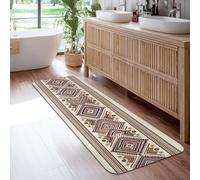 Diamond Tapis de couloir bohème traditionnel, floral, géométrique, automne, bleu marine, antidérapant, doux, résistant aux taches pour cuisine, salle de bain, entrée, décoration de chevet, 6 x 1,8 m