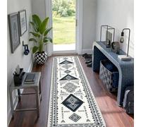 Diamond Tapis de couloir moderne avec lignes géométriques géométriques N/A Bleu marine Pour dortoir universitaire Tapis d'intérieur rectangulaire ne perd pas ses poils pour cuisine, couloir, 6 x 1,8 m