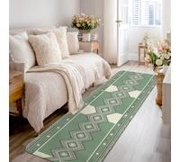Diamond Tapis de couloir moderne bohème à poils courts en éponge rectangulaire pour cuisine, entrée, salle de bain, décoration de porte, 0,6 x 2,4 m