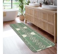 Diamond Tapis de couloir moderne bohème floral géométrique sans vert à poils courts en éponge résistant à la décoloration esthétique pour cuisine, entrée, chevet, porte, couloir, décoration 6,1 x 1,8