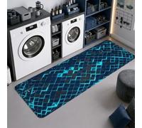 Diamond Tapis de couloir moderne et contemporain à motif géométrique sans bleu, tapis rectangulaire doux résistant aux taches pour cuisine, buanderie, décoration de porte, 6,4 x 2,4 m