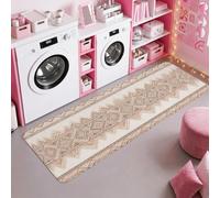Diamond Tapis de couloir moderne géométrique en zigzag blanc pour dortoir universitaire, tapis rectangulaire doux résistant aux taches pour décoration de porte de cuisine, 6,1 x 1,8 m