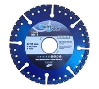 DIAMWOOD - Disque Diamant Multi-Usage pour Tout Type de Matériaux | Lame Diamantée à Tronçonner | Meuleuse Disqueuse | ⌀ 115 mm | Alésage 22,23 mm | Béton, Cuivre, Brique, Pierre, Tuile, Bois ou PVC