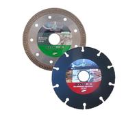 DIAMWOOD - Pack 2 Disques 125 mm - RAZOR Diamant Grès Cérame Marbre Carrelage - EAGLE Carbure Bois Plastique Plâtre Cuivre - Al. 22,23 mm - Rénovation