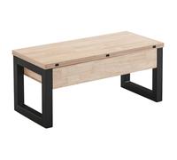DIANA - Table basse relevable et convertible bois et acier noir L110 Noir