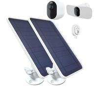 DIANMU Lot de 2 panneaux solaires pour Arlo Pro 5S, 4 et 3, Ultra 2/XL et | Câble magnétique de 4 m, panneau résistant aux intempéries et support en alliage d'aluminium ; également pour projecteur Pro