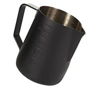 Dianoo Pichet à vapeur expresso 600 ml, pichet à mousse de lait en acier inoxydable avec mesure, tasse à mousser le lait, pichet à café, art latte, noir