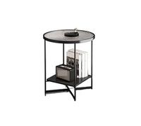 DIANXI Canapé Table Basse Table d'appoint, canapé, Meuble, étagère de Rangement, Salon, Petite Table Ronde, Dalle Pierre, Basse, d'angle en Fer forgé, Style Luxueux et léger