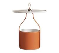 DIANXI Canapé Table Basse Table d'appoint de canapé en Cuir Selle, Petite Table Chevet Ronde, Lumineuse, Luxe, Moderne, créative, Art d'angle