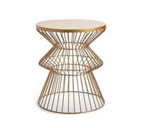 DIANXI Canapé Table Basse Table D'appoint De Canapé en Fer Doré, Salon, Étagère Ronde d'angle Créative