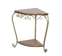 DIANXI Canapé Table Basse Table D'appoint Triangulaire en Bois Massif, Style Rétro, Rangement d'angle, Support De Fleurs, Basse Créative for Salon