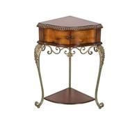 DIANXI Canapé Table Basse Table D'appoint Triangulaire Rétro en Bois Massif, Support De Fleurs d'angle Campagne, Chevet Créative for Chambre À Coucher
