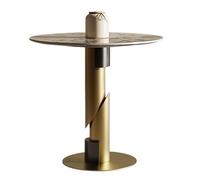 DIANXI Canapé Table Basse Table de négociation Ronde en Ardoise Luxe, Petite Table réunion, Bureau, Loisirs, décoration, café(80 * 75cm)