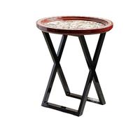 DIANXI Canapé Table Basse Table de Rangement Luxe légère, Style rétro, en Bois Peint, for Bureau, Salon, canapé, café, Ronde, décorative