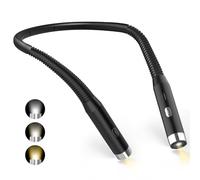 Diboniur Lampe de Lecture de Cou, Lampe lecture Rechargeable au lit, 3 Couleurs et 3 Niveaux de Luminosité Réglables, Pliable à 360°, Liseuse LED USB pour Voyager, Tricoter, Camping