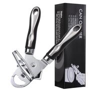 Diboniur Ouvre Boite de Conserve, 3 en 1 Multifonction Ouvre-Boîte Manuel à Bord Lisse, Ouvre-boîte sans Effort pour Seniors, Acier Inoxydable Robuste, Poignée Ergonomique (Noir)