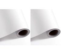 Diboniur Papier Adhesif pour Meuble, 40 x 300 cm Mat Blanc, Rouleau Adhesif Film Autocollant Adhesif Stickers Papier Collant pour Meuble Cuisine Comptoirs (Lot de 2)