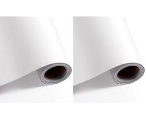 Diboniur Papier Adhesif pour Meuble, 40 x 300 cm Mat Blanc, Rouleau Adhesif Film Autocollant Adhesif Stickers Papier Collant pour Meuble Cuisine Comptoirs (Lot de 2)