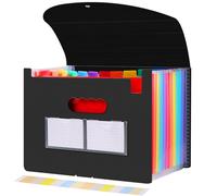 Diboniur Trieur 12 Compartiments A4, Rangement Papier Administratif, Extensible Classeur A4 Range Document Bureau, Trieur Document Organiseur de Dossiers Accordéon de Grande Capacité (Noir)