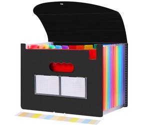 Diboniur Trieur 12 Compartiments A4, Rangement Papier Administratif, Noir | Trieur accordéon A4 extensible, grande capacité et structure robuste, idéal pour l’école, le bureau et la maison