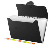 Diboniur Trieur 12 Compartiments A4, Trieur Document Rangement Papier Administratif, Extensible Classeur A4 Range Document Bureau, Dossiers de Fichiers Accordéon Organiseur (Noir)