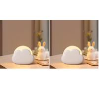Diboniur Veilleuse Nomade Portable Rechargeable - Nuage pour Allaitement, Lampe Chevet Enfant, Lumière Décor Chambre Bébé, 4 Intensités Réglables (Blanc) (Lot de 2)