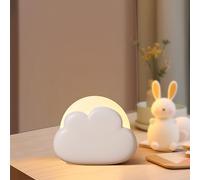 Diboniur Veilleuse Nomade Portable Rechargeable - Nuage pour Allaitement, Lampe Chevet Enfant, Lumière Décor Chambre Bébé, 4 Intensités Réglables (Blanc)
