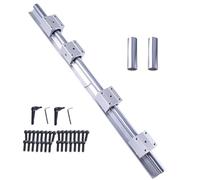 DIBOTISCNC 1 rail linéaire SBR25 3000 mm épissé, le kit de rail contient 2 guides linéaires de 1500 mm avec 4 blocs de roulement SBR25UU, 2 chevilles pour imprimante 3D DIY