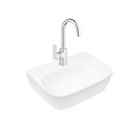 Dice mitigeur lavabo à levier tactile, taille L + Lavabo suspendu Swiss Aqua Technologies 43x30x13cm (BA2-G1018710000-02)