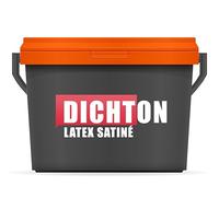 DICHTON Peinture latex 2,5l Blanc satiné - Peinture murale intérieure pour cuisine, salle de bain - Peinture murale latex lavable - Haut pouvoir couvrant, résistant au frottement, sans solvants D.41W