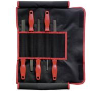 Dick 13092020 Jeu de limes/râpes, manche 2 avec poignée en plastique, 5 pièces dans un sac à roulettes Longueur 200 mm 1 set
