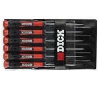 Dick 2160142-2K 6-piece needle file set with black/red handles, 140 mm, 2 cuts, Length 140 mm 1 Set