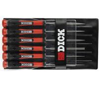 Dick 2160142-2K 6-piece needle file set with black/red handles, 140 mm, 2 cuts, Length 140 mm 1 Set