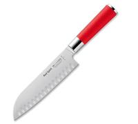 Dick 8174218K Couteau Santoku épais avec bord cannelé, Red Spirit, 18 cm