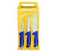 F. Dick ErgoGrip Lot de 3 couteaux de boucher en acier inoxydable 56 HRC, ultra tranchants, certifiés NSF, manche robuste, fabriqué en Allemagne, Argenté