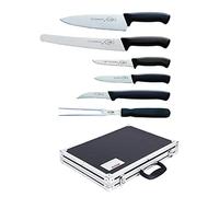 Dick Pro Ensemble 6 couteaux et mallette magnétique, comprend trancheur denté 25cm, couteau de cuisine chef 22cm, couteau à désosser 13cm, couteau d'office 11cm et couteau bec d'oiseau 5cm, GF529