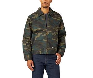 Dickies Insulated Eisenhower Front-Zip Jacket Vtements d'extrieur d'utilit Professionnelle, Camouflage Vert Chasseur, S Homme