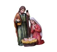 Dickly Joseph Marie Jésus avec Crèche Scène de Naissance de Jésus Figurine de Crèche Sainte Famille Statuette Décorative Représentant Vierge Marie Jésus Figurine de Noël pour Table