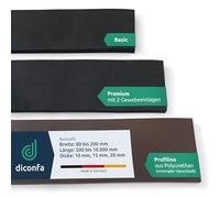 diconfa Bande racleuse raclette sur Mesure ==> Premium, 100 x 1250 x 10mm Tissu renforcé - Choisir Taille + QUALITÉ - Bande en Caoutchouc résistant à l'abrasion Chasse-Neige Lame de déneigement